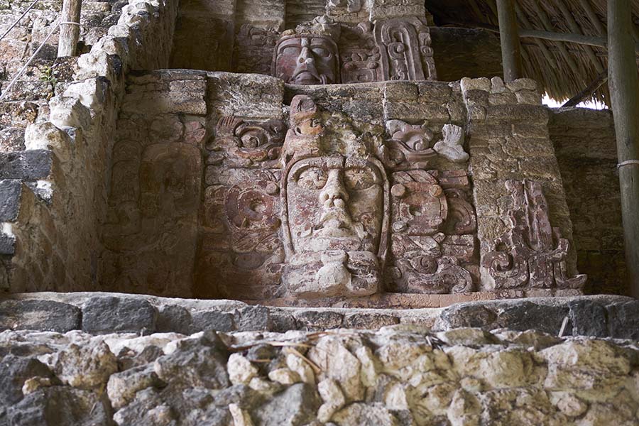 Stucco masks at Kohunlich